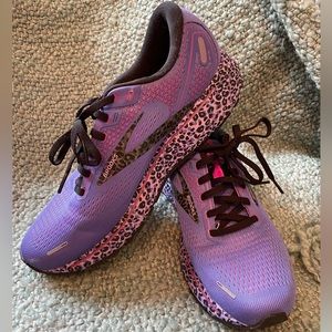 Brooks Ghost 14 Purple Leopard Running Shoe